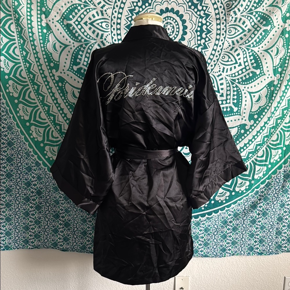 Black Satin Women's Robe
